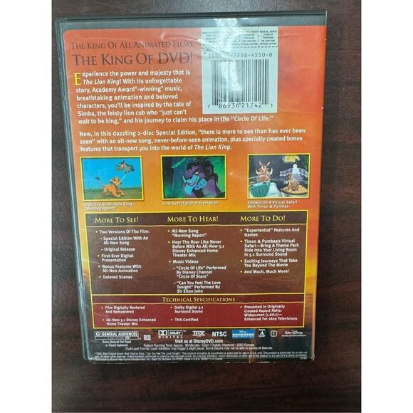 Lion King Platinum Edition DVD Movie - Picture 2 of 5
